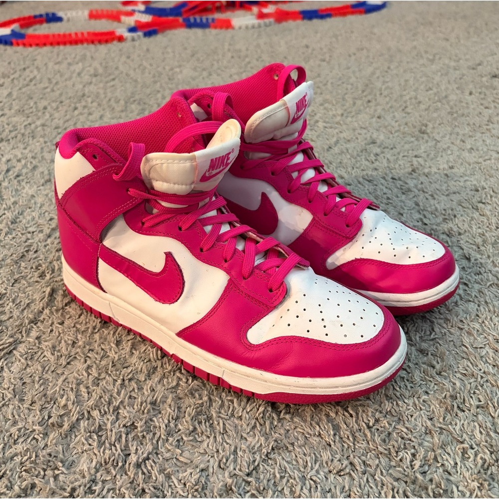 Nike Dunk High Pink Prime White Sneakers SIZE 10 - Picture 2 of 9
